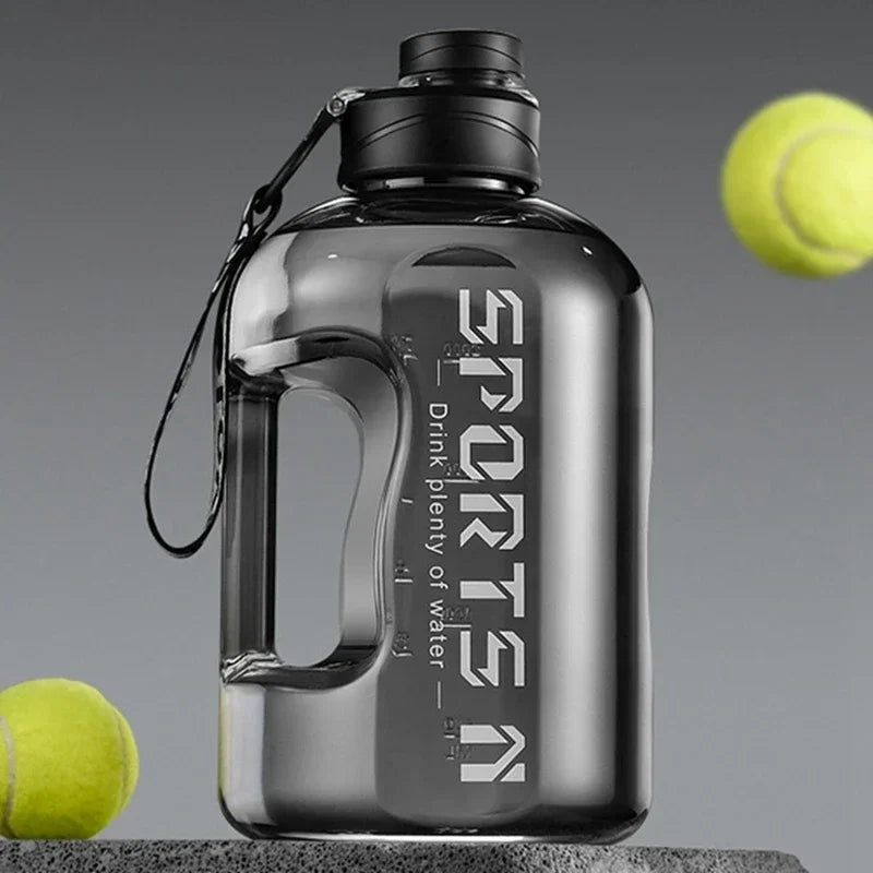 1.7L & 2.7L Large Sports Water Bottle for Gym & Outdoor black 1-7l by HitMyNeed