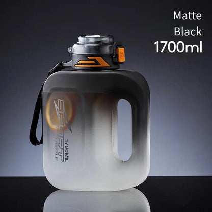 1.7L Double Drink Sports Bottle for Hot & Cold Drinks matte-black-1700ml by HitMyNeed