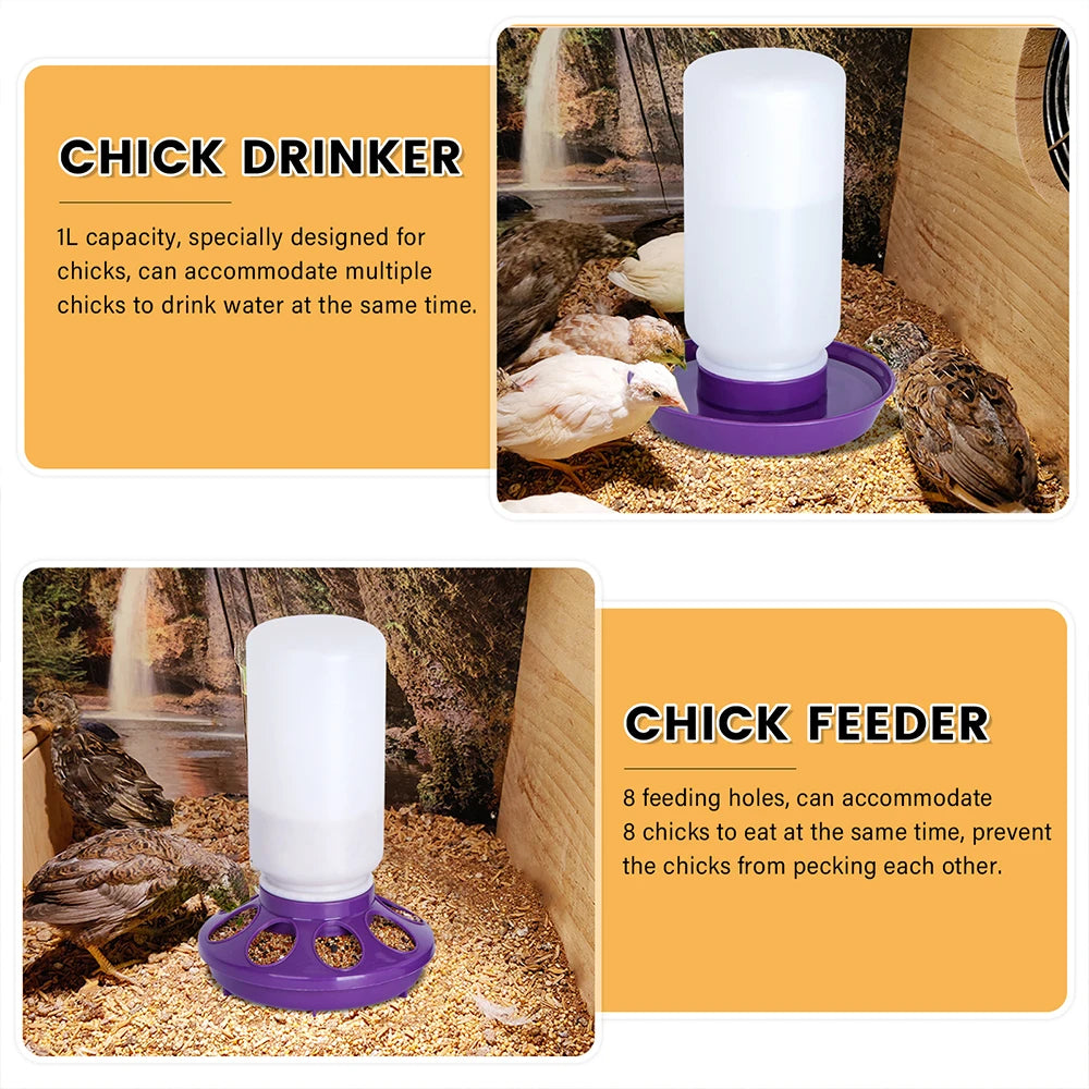 1L Automatic Chicken & Quail Bucket Drinker by HitMyNeed