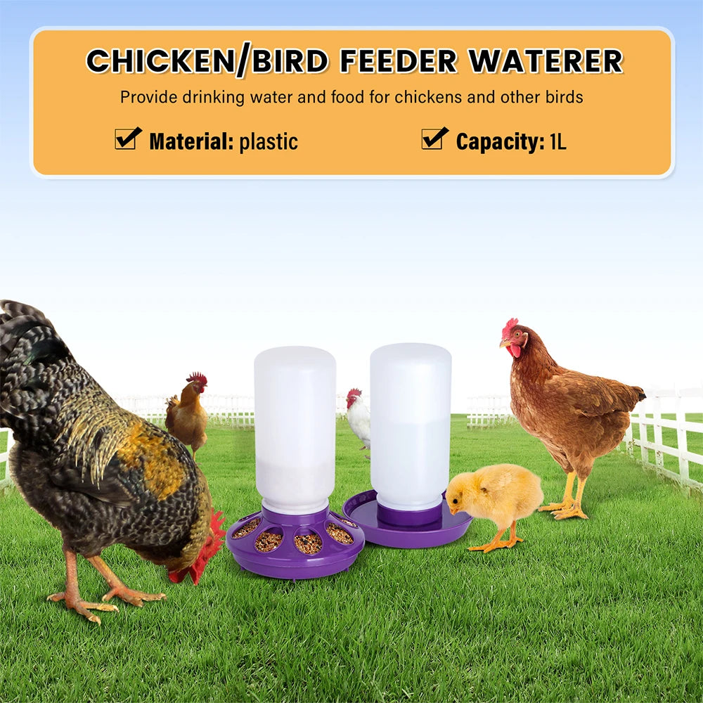1L Automatic Chicken & Quail Bucket Drinker by HitMyNeed