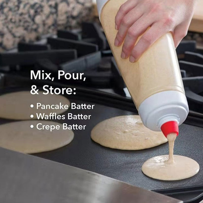 1L Pancake Batter Bottle with Stainless Stirring Ball by HitMyNeed