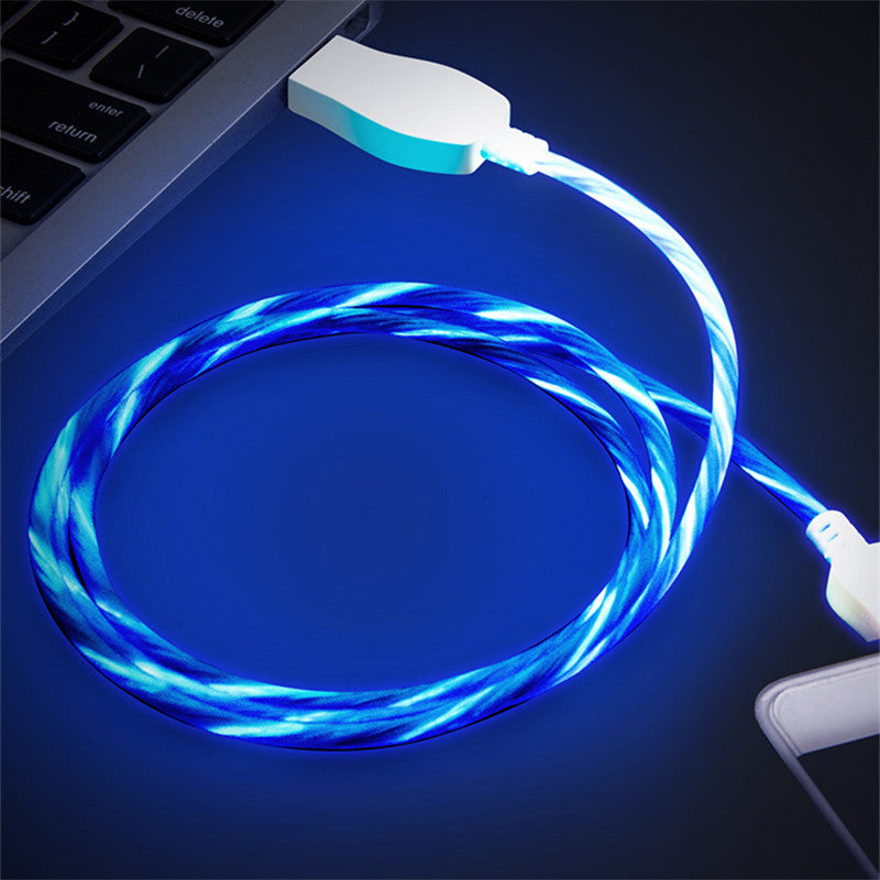 1m Luminous USB Charging Cable with Flowing LED Lights by HitMyNeed