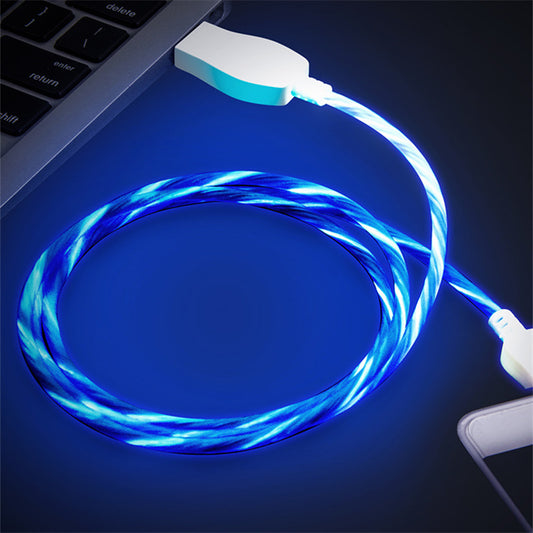 1m Luminous USB Charging Cable with Flowing LED Lights by HitMyNeed