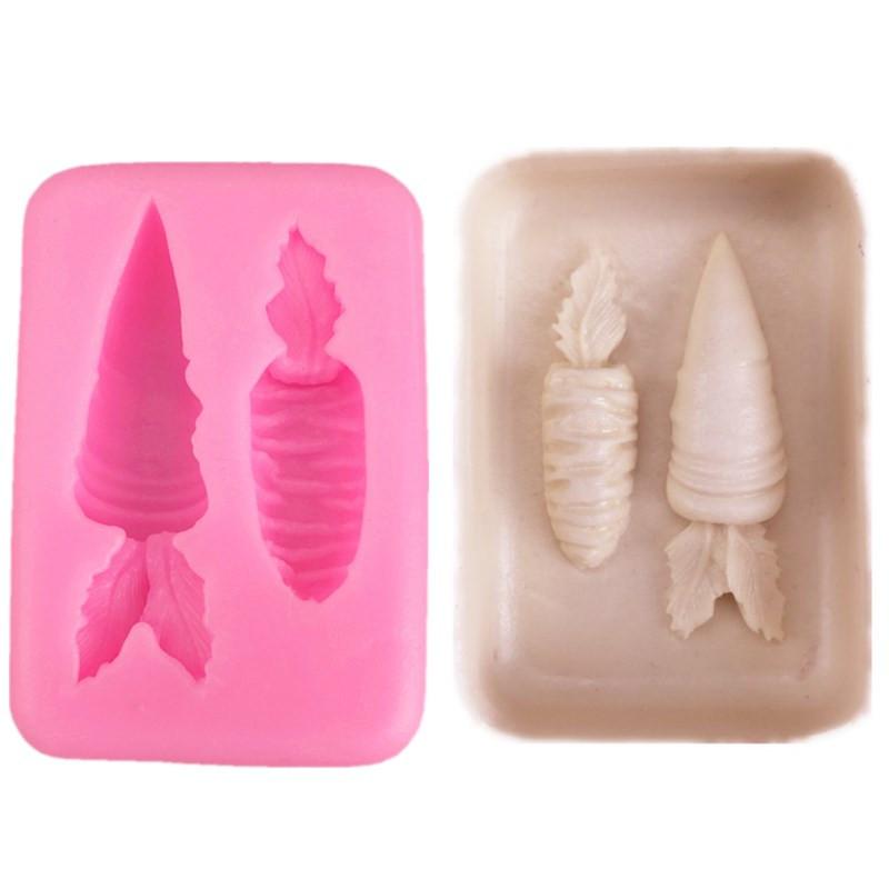 2-Cavity Silicone Carrot Mold for Baking & Crafts by HitMyNeed