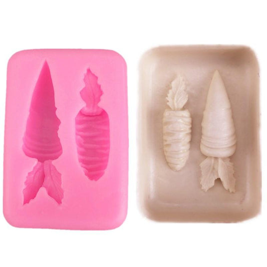 2-Cavity Silicone Carrot Mold for Baking & Crafts by HitMyNeed