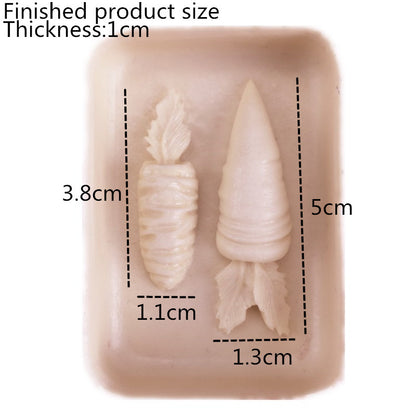 2-Cavity Silicone Carrot Mold for Baking & Crafts by HitMyNeed