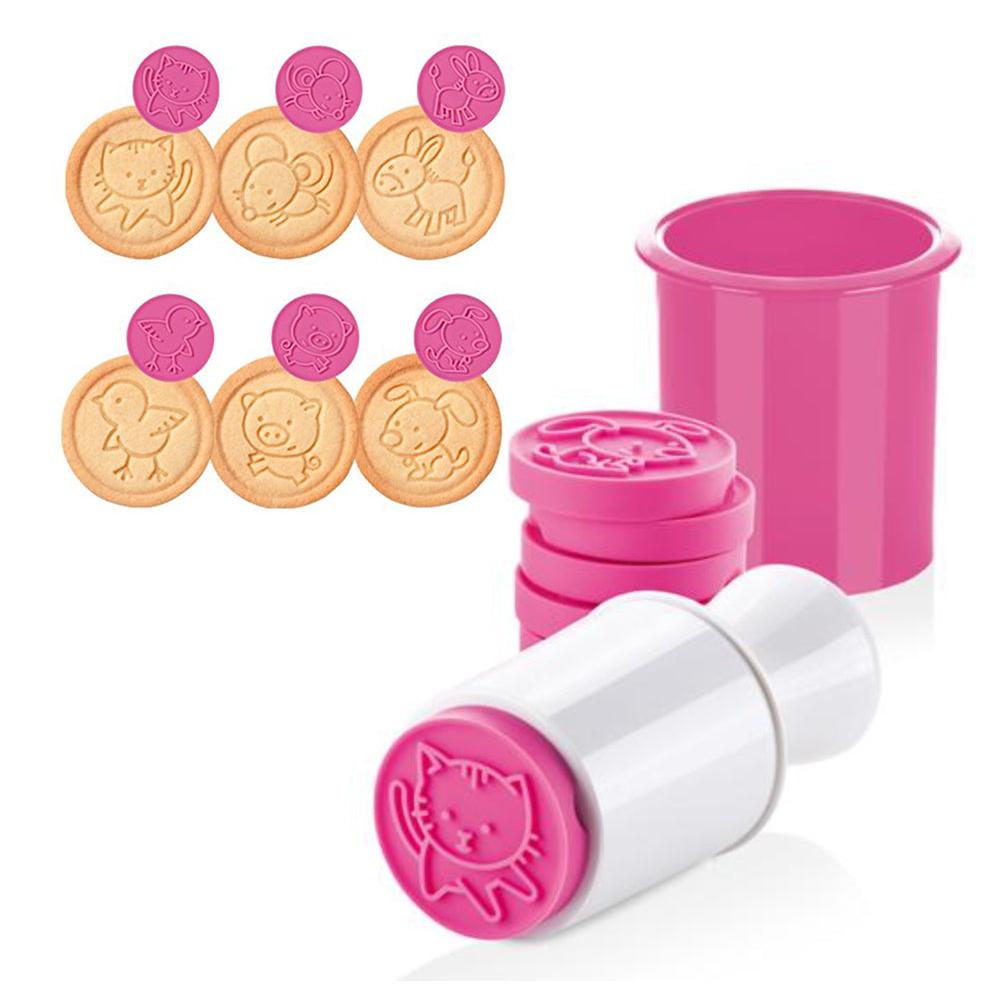 2-in-1 Animal Silicone Cookie Stamp & Cutter Set by HitMyNeed
