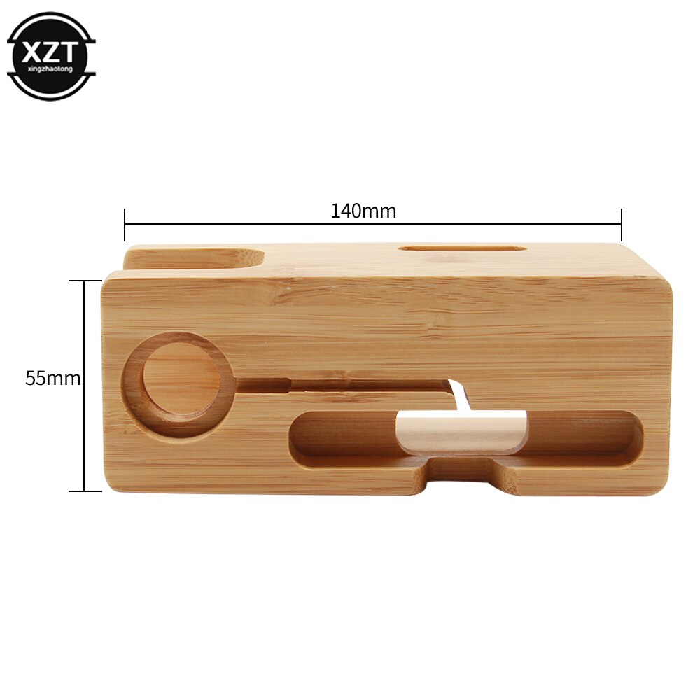 2-in-1 Bamboo Apple Charging Station Dock by HitMyNeed