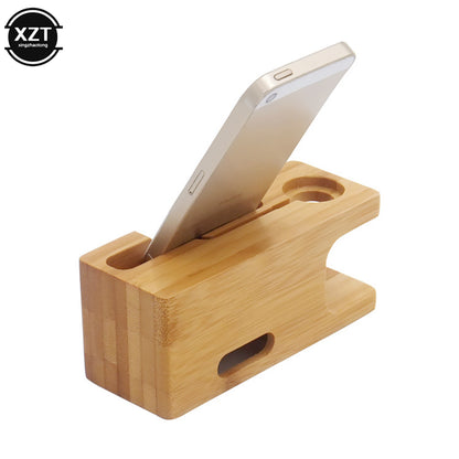 2-in-1 Bamboo Apple Charging Station Dock by HitMyNeed