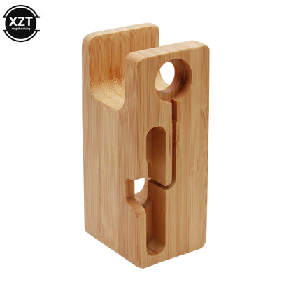 2-in-1 Bamboo Apple Charging Station Dock by HitMyNeed