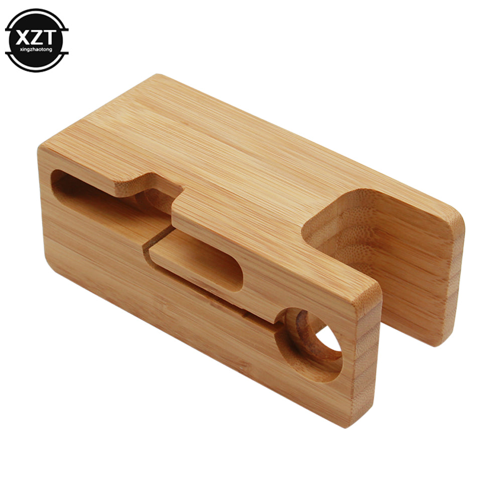 2-in-1 Bamboo Apple Charging Station Dock by HitMyNeed