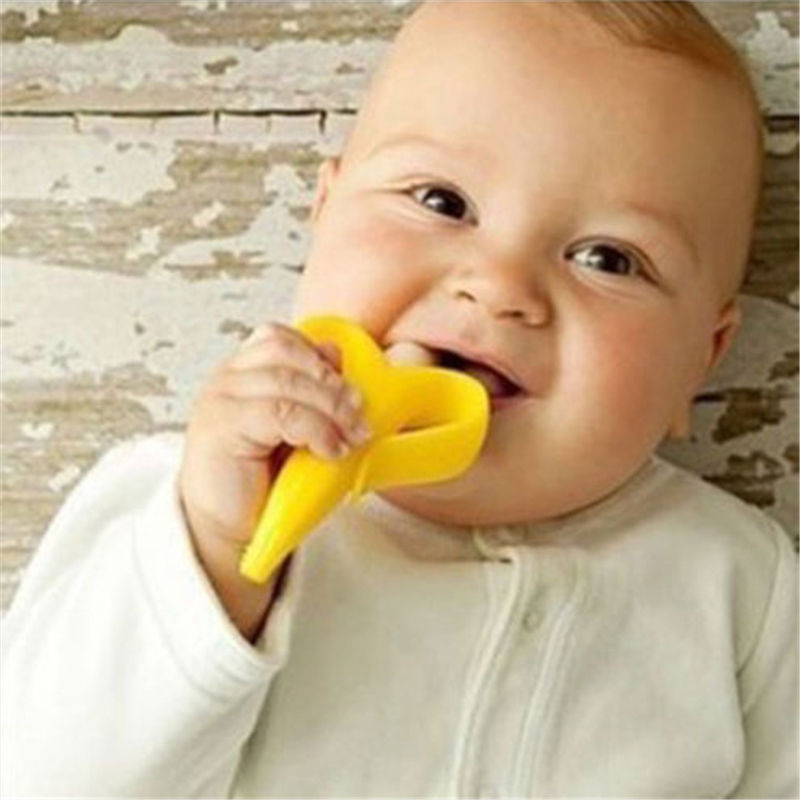 2-in-1 Banana Silicone Baby Toothbrush & Teether by HitMyNeed