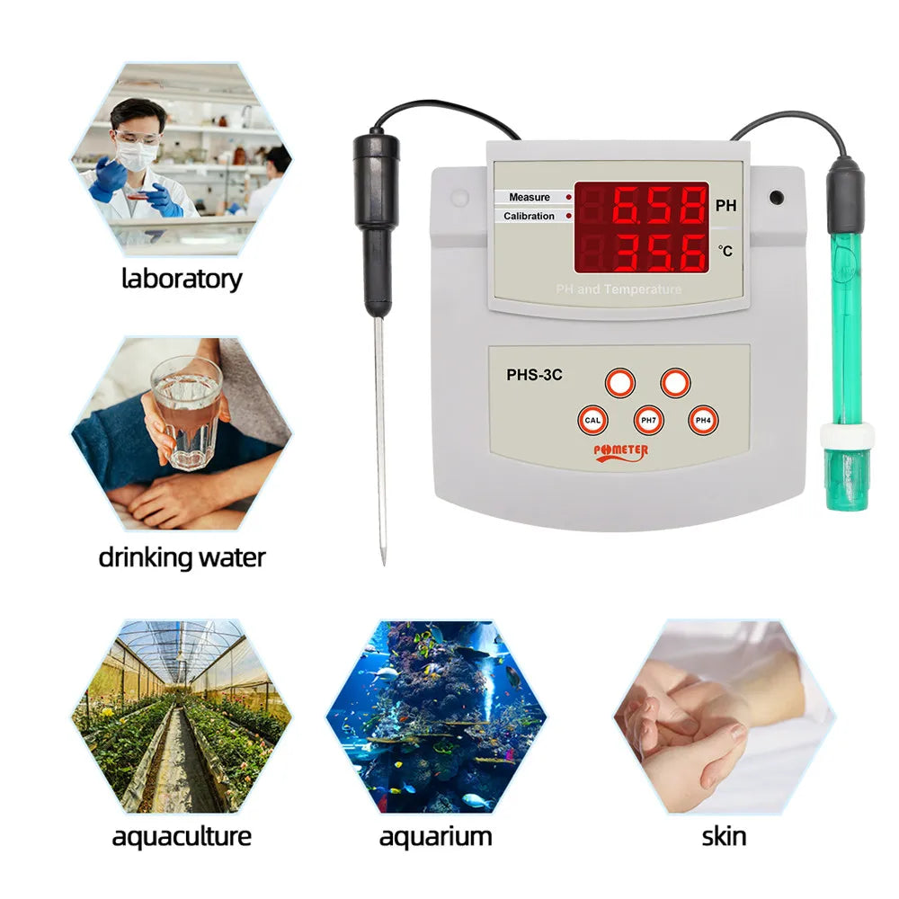 2-in-1 Desktop pH & Temperature Water Quality Meter by HitMyNeed