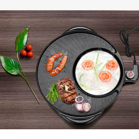 2-in-1 Electric Hot Pot and Grill Cooker 1700W by HitMyNeed
