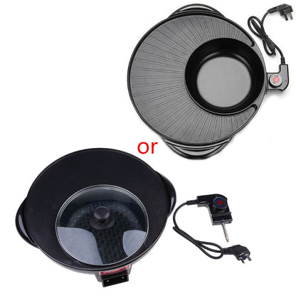 2-in-1 Electric Hot Pot and Grill Cooker 1700W by HitMyNeed