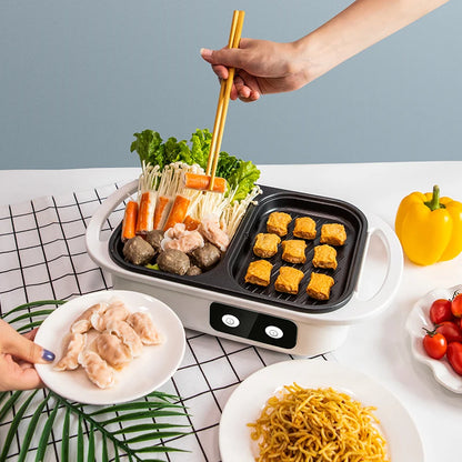 2-in-1 Electric Shabu Pot and Grill Griddle by HitMyNeed