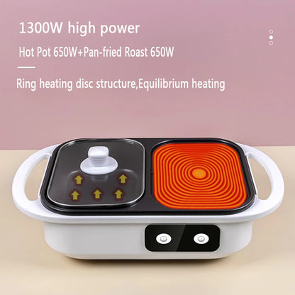 2-in-1 Electric Shabu Pot and Grill Griddle by HitMyNeed