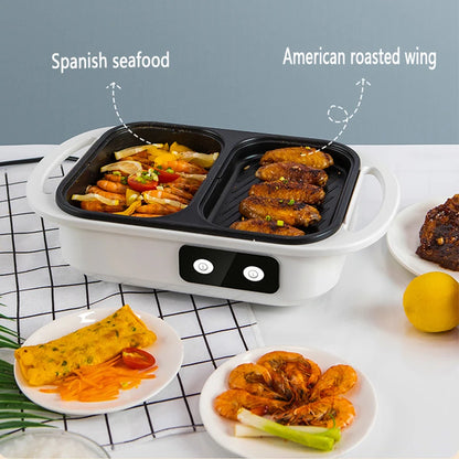 2-in-1 Electric Shabu Pot and Grill Griddle by HitMyNeed