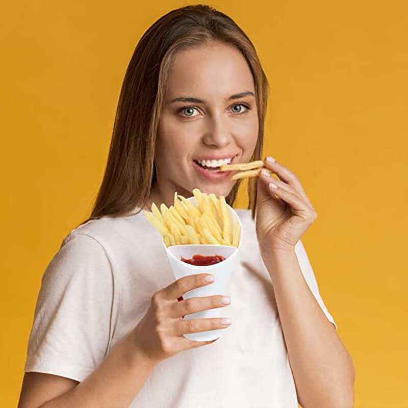 2-in-1 French Fry Cone with Dual Sauce Cups by HitMyNeed