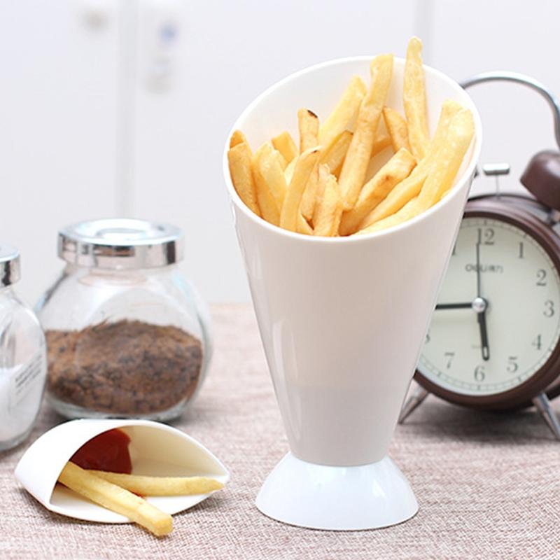 2-in-1 Fries Cone with Integrated Dipping Cup by HitMyNeed