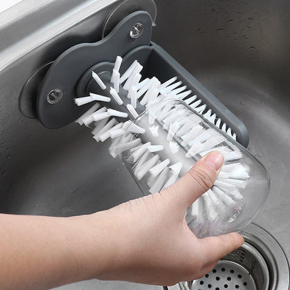 2-in-1 Glass and Bottle Cleaning Brush with Suction Base by HitMyNeed