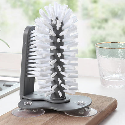 2-in-1 Glass and Bottle Cleaning Brush with Suction Base by HitMyNeed