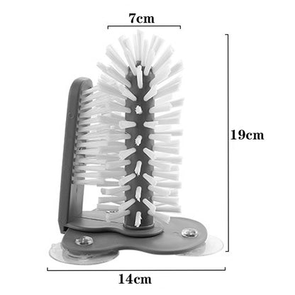 2-in-1 Glass and Bottle Cleaning Brush with Suction Base by HitMyNeed