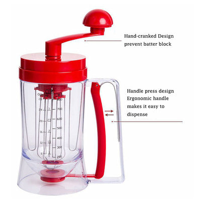 2-in-1 Hand-Cranked Batter Dispenser & Mixer by HitMyNeed