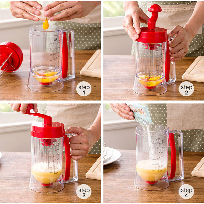2-in-1 Hand-Cranked Batter Dispenser & Mixer by HitMyNeed