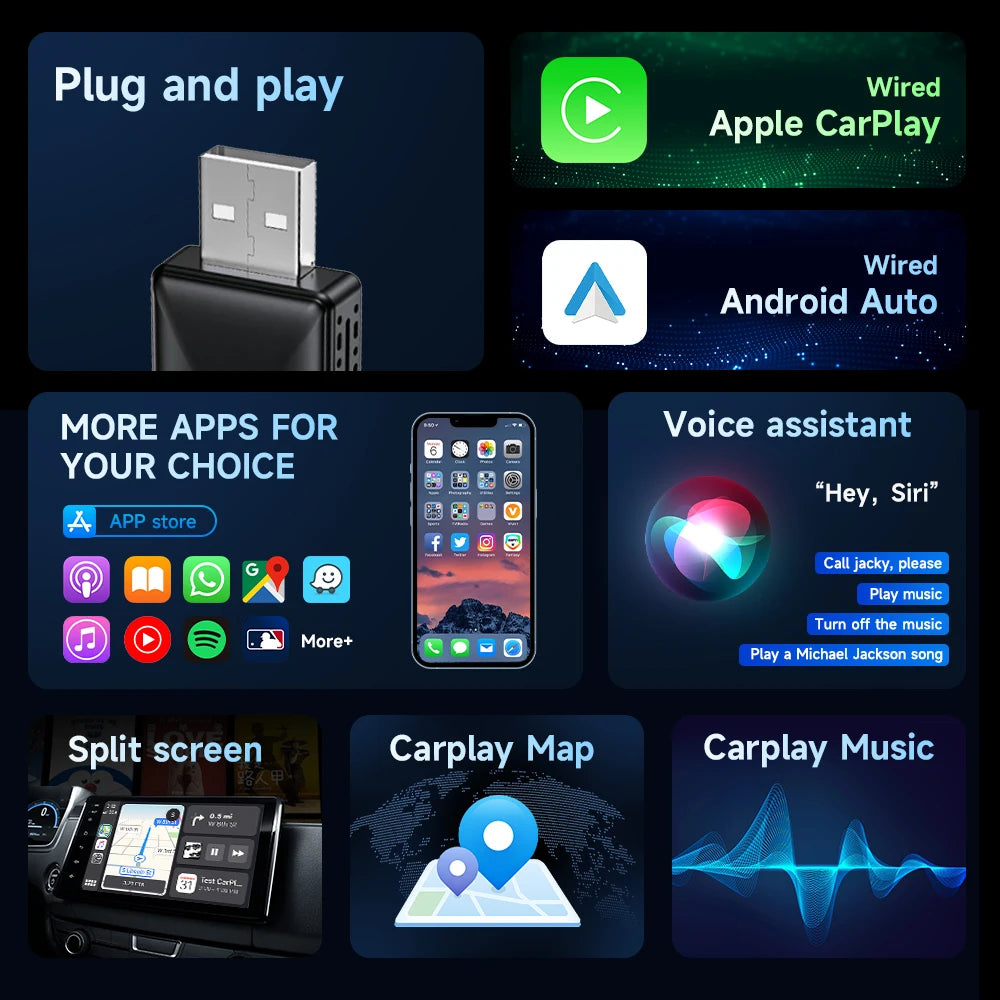 2-in-1 Mini AI Box Wireless CarPlay & Android Auto Dongle by HitMyNeed