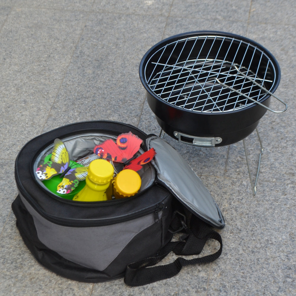 2-in-1 Mini Portable Charcoal Grill & Cooler Bag by HitMyNeed