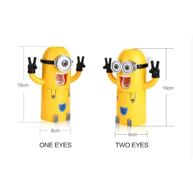 2-in-1 Minion Toothpaste Dispenser & Brush Holder by HitMyNeed