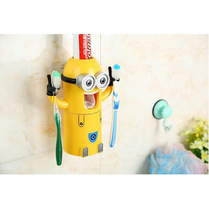 2-in-1 Minion Toothpaste Dispenser & Brush Holder by HitMyNeed