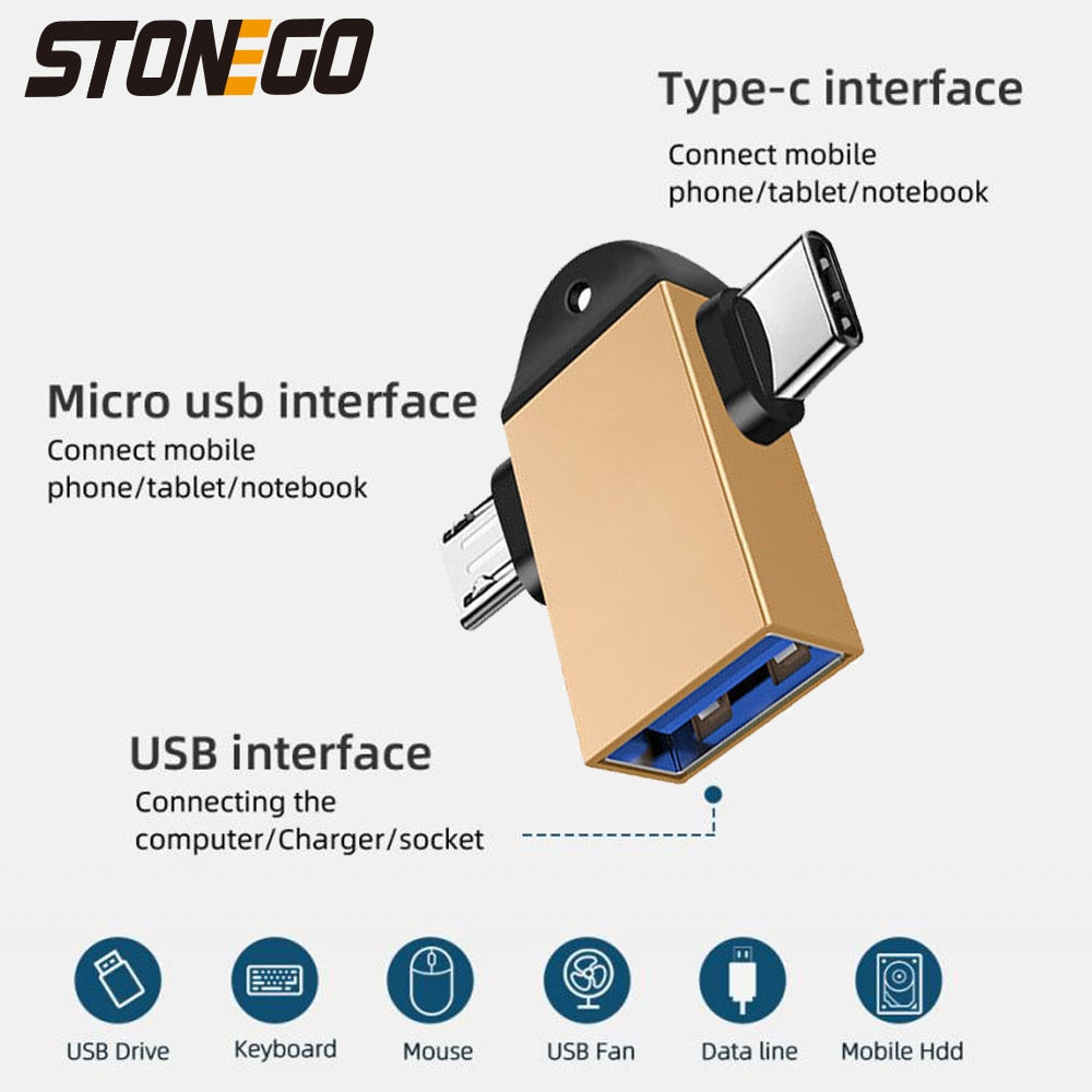 2-in-1 OTG USB Adapter Type-C & Micro USB Converter by HitMyNeed