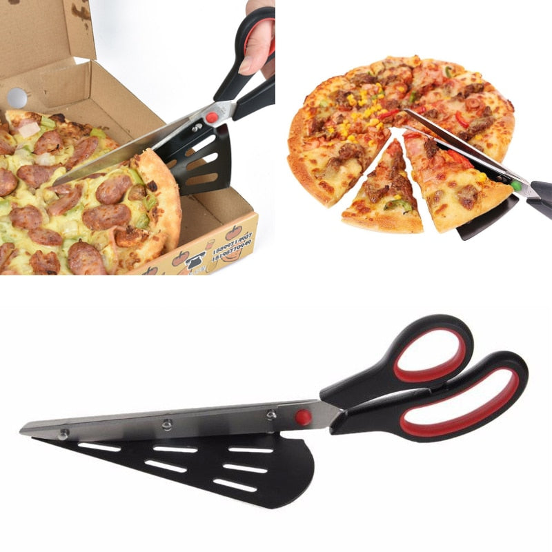 2-in-1 Pizza Scissors Slicer and Server by HitMyNeed