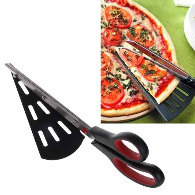 2-in-1 Pizza Scissors Slicer and Server by HitMyNeed
