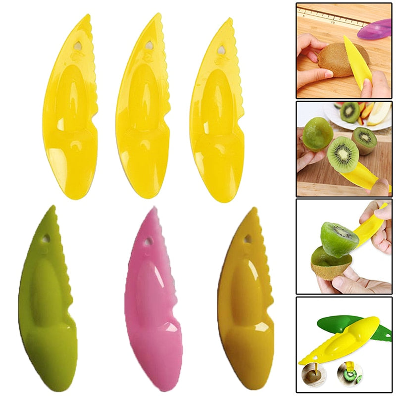 2-in-1 Plastic Kiwi Fruit Cutters Set (3 Pack) by HitMyNeed
