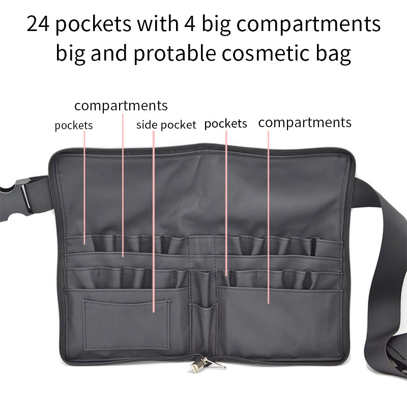 2-in-1 PU Leather Makeup Brush Belt Organizer Bag by HitMyNeed