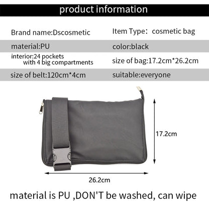 2-in-1 PU Leather Makeup Brush Belt Organizer Bag by HitMyNeed
