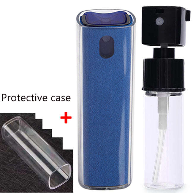 2-in-1 Refillable Microfiber Screen Cleaner Set blue-with-case by HitMyNeed