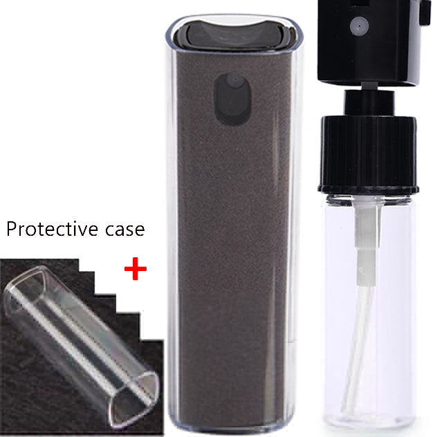 2-in-1 Refillable Microfiber Screen Cleaner Set dark-grey-with-case by HitMyNeed