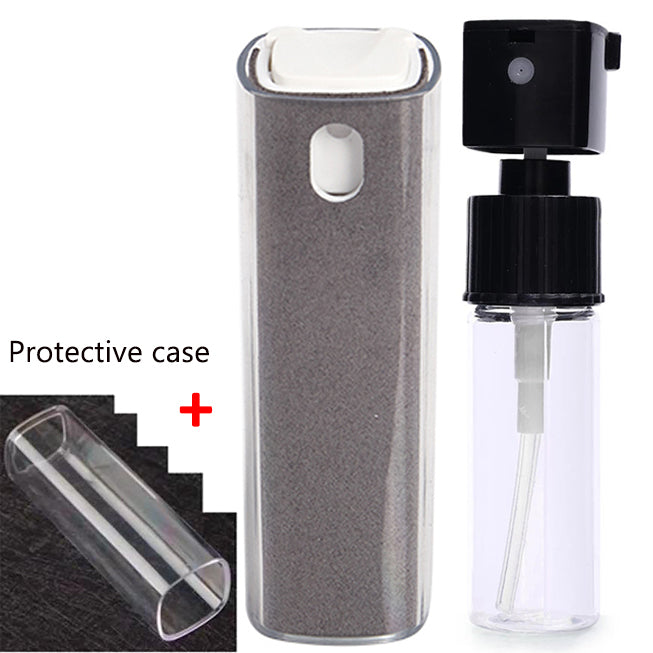 2-in-1 Refillable Microfiber Screen Cleaner Set grey-with-case by HitMyNeed