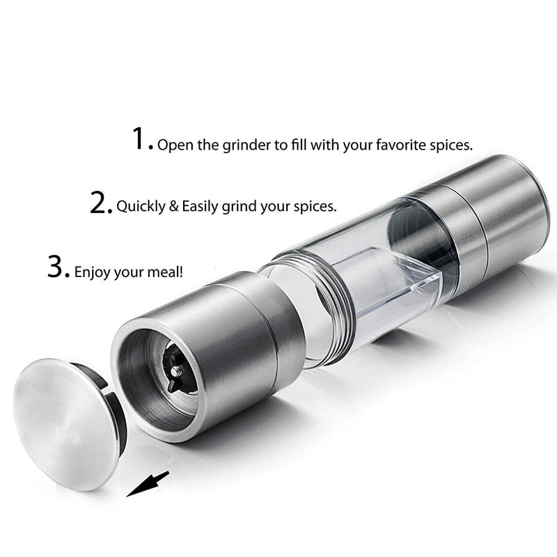 2-in-1 Salt and Pepper Grinder with Adjustable Coarseness by HitMyNeed