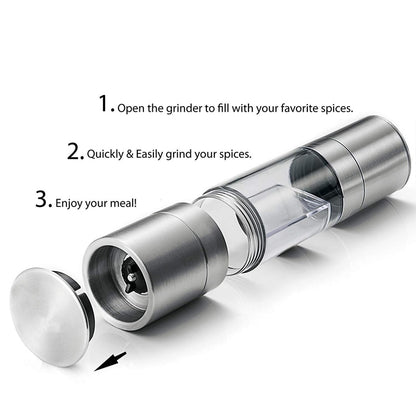 2-in-1 Salt and Pepper Grinder with Adjustable Coarseness by HitMyNeed