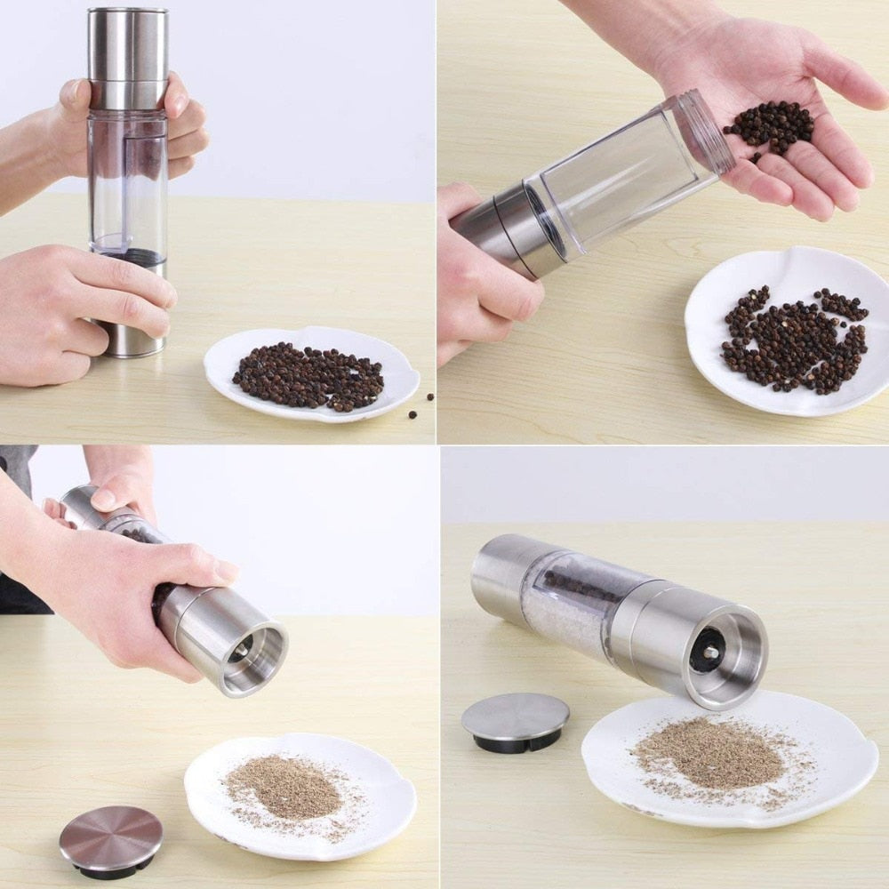 2-in-1 Salt and Pepper Grinder with Adjustable Coarseness by HitMyNeed