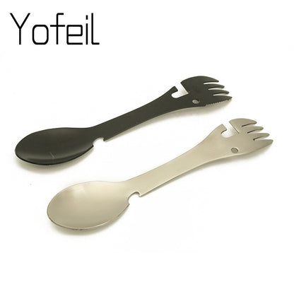 2-in-1 Stainless Steel Camping Spoon and Fork by HitMyNeed