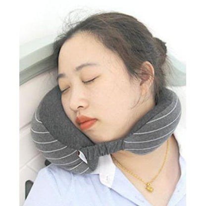 2-in-1 Travel Neck Pillow with Built-In Eye Mask by HitMyNeed