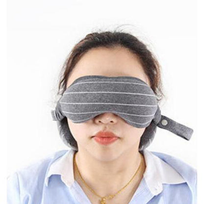 2-in-1 Travel Neck Pillow with Built-In Eye Mask by HitMyNeed