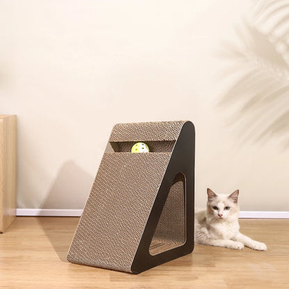 2-in-1 Triangle Cat Scratcher with Spinning Balls by HitMyNeed