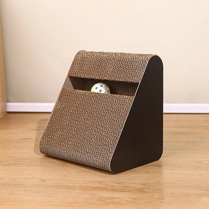 2-in-1 Triangle Cat Scratcher with Spinning Balls by HitMyNeed